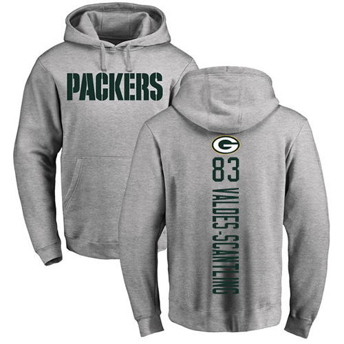 Men Green Bay Packers Ash #83 Valdes-Scantling Marquez Backer Nike NFL Pullover Hoodie Sweatshirts->green bay packers->NFL Jersey